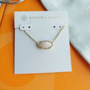 Kendra Scott Elisa Rose Quartz Necklace Gold